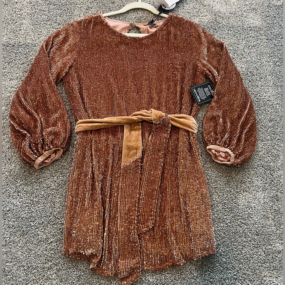 Brand New Women’s Retrofete Grace Sequin Dress XS in Bronze